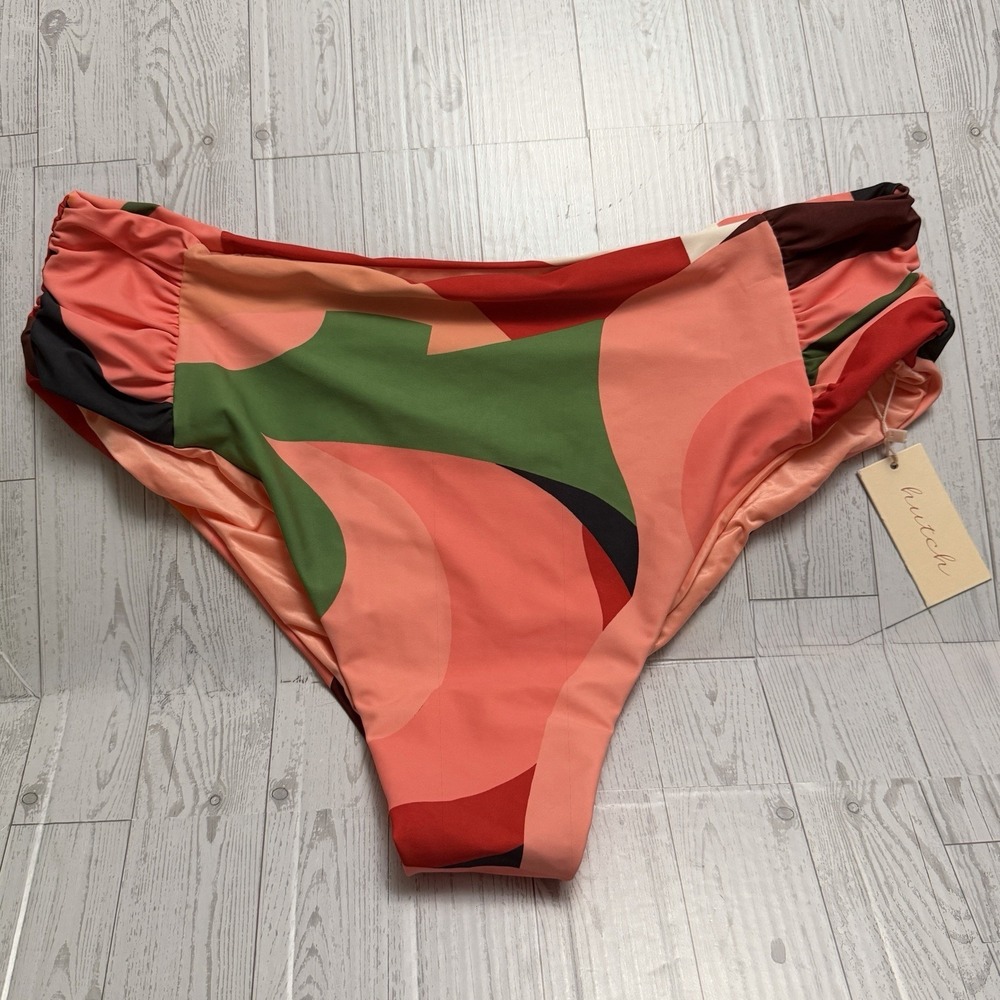 Hutch Soma‎ Bikini Bottom Size 2X High Waisted Shirred Sides NWT New Orange